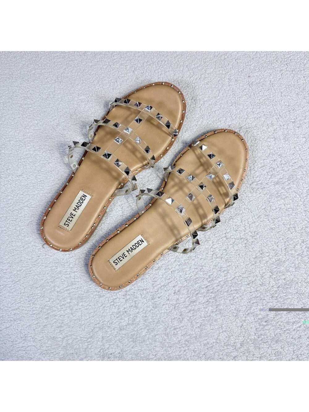 Steve Madden Clear Studded sandals‎ Size 8.5